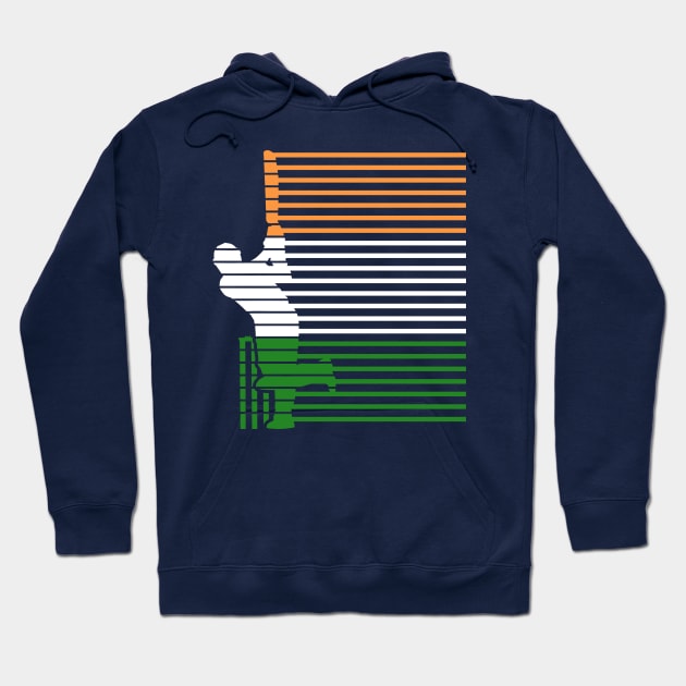 India Cricket With Indian Flag Brush Stroke Hoodie by BraaiNinja